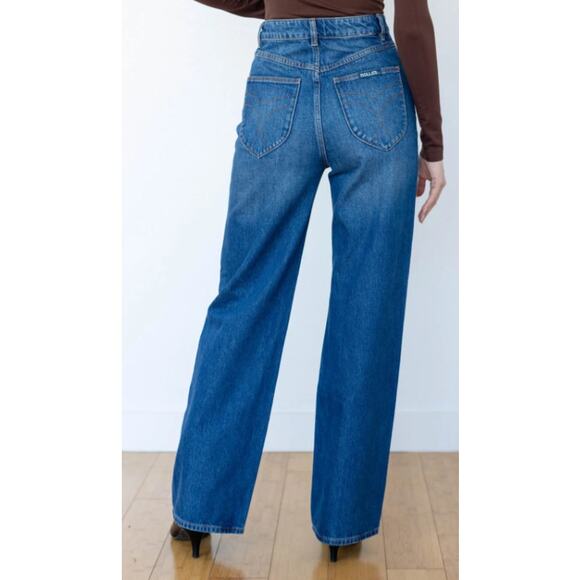ROLLA'S JEANS WOMEN SIZE 10/28 HIGH RISE RELAXED STRAIGHT DARK VINTAGE BLUE - Picture 2 of 15